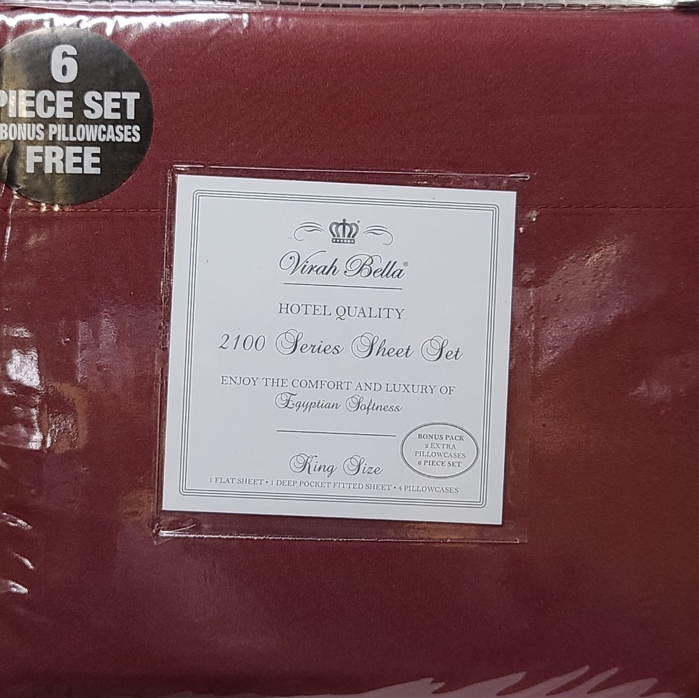 Hotel Quality 6 Piece Sheet Set - Red